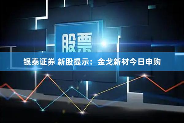 银泰证券 新股提示：金戈新材今日申购